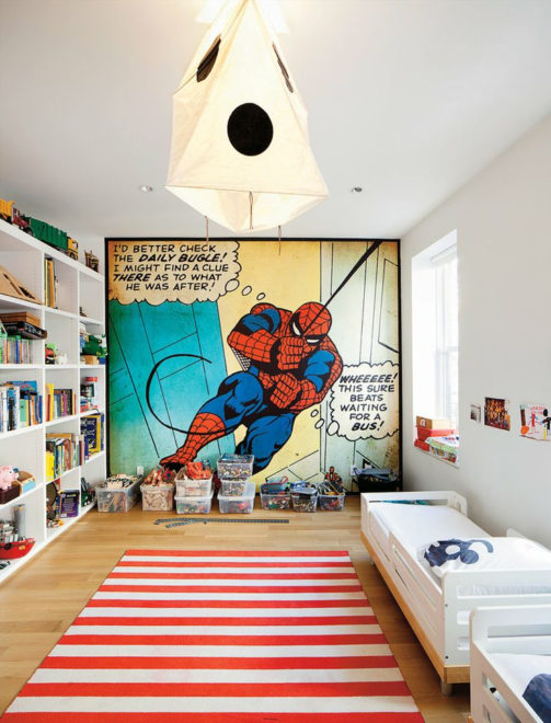 Обои в детской комнате с изображением человека-паука