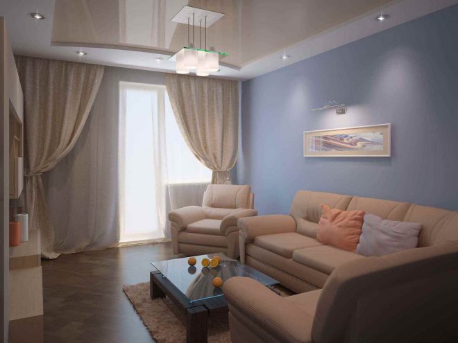 Дизайн гостиной с креслами и диваном